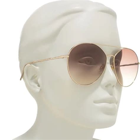 64mm oversize crystal aviator sunglasses givenchy|Givenchy 64MM Aviator Sunglasses on SALE .